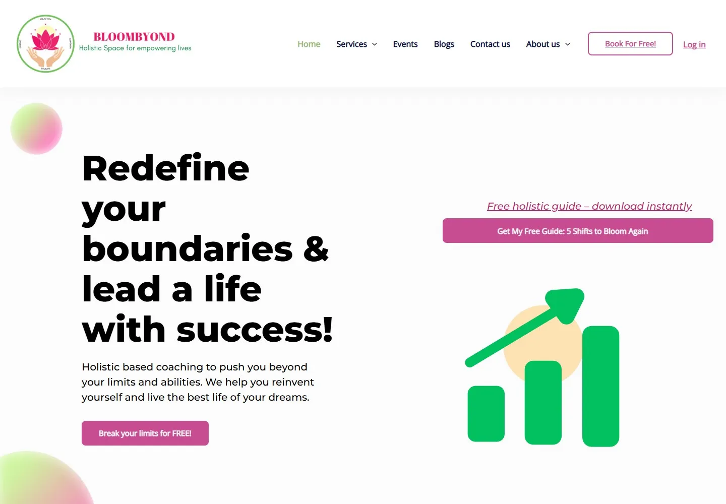Bloom Byond Wellness homepage