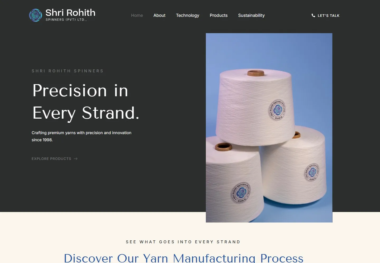 Shri Rohith Spinners homepage