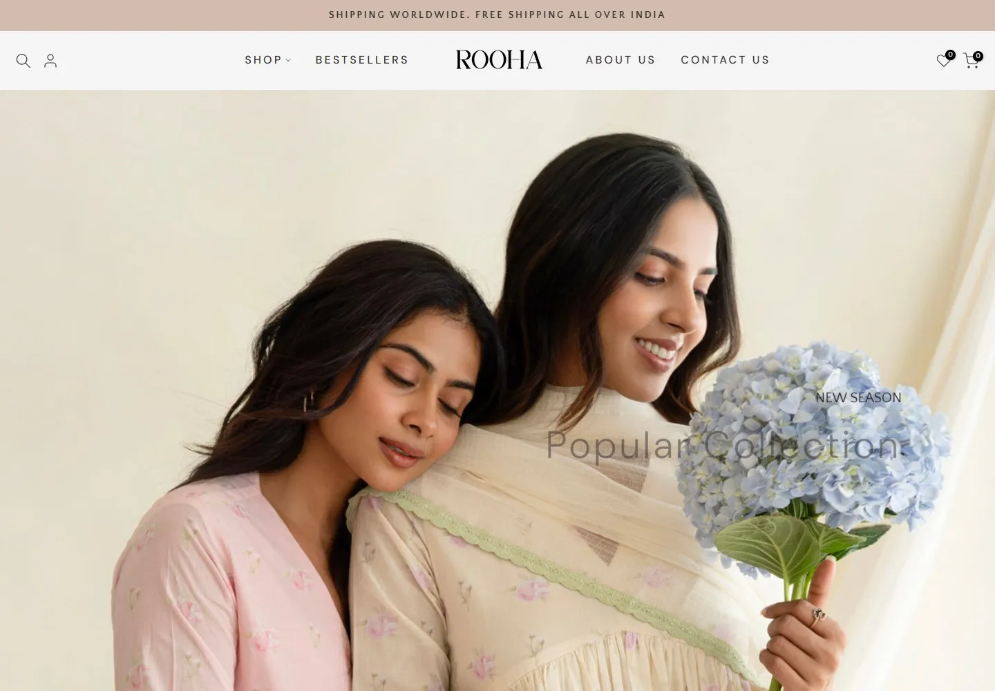 Rooha fashion store homepage